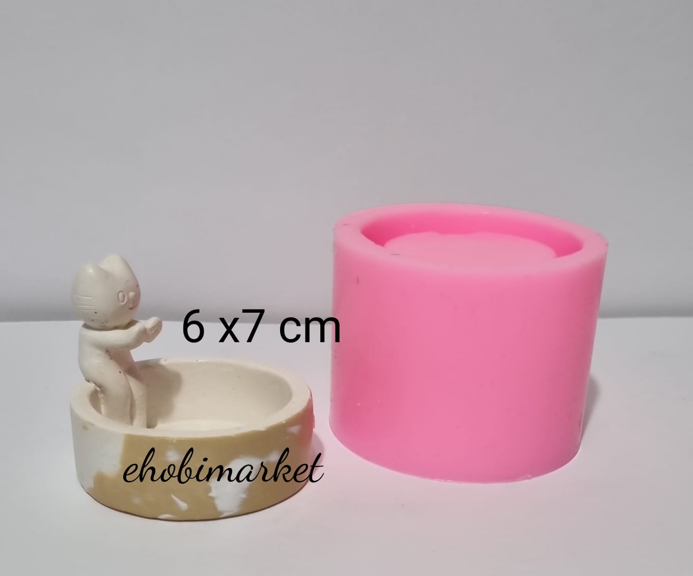 Çizgili üşüyen kedi modeli silikon kalıp