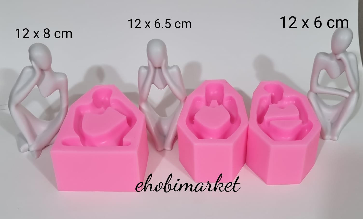 Düşünen 3 lü aile seti silikon kalıp 