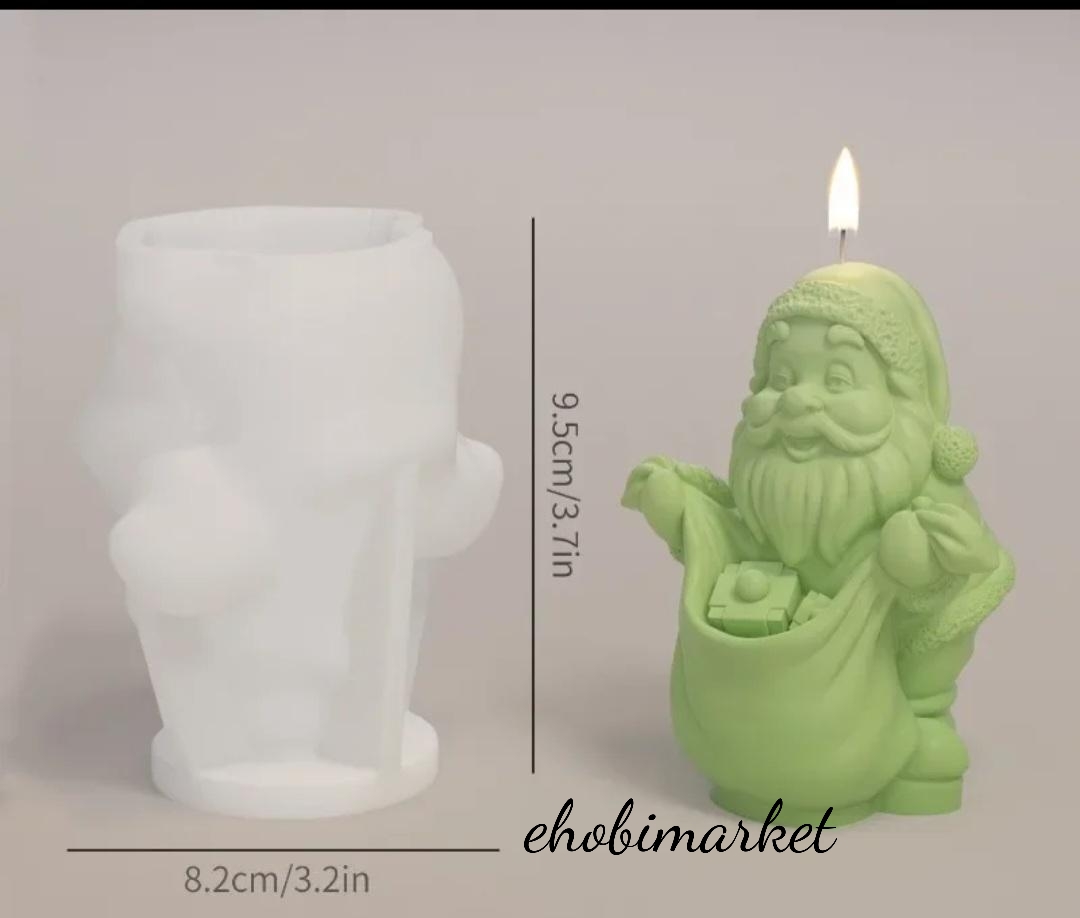 Hediyeli noel baba mum silikon kalıp