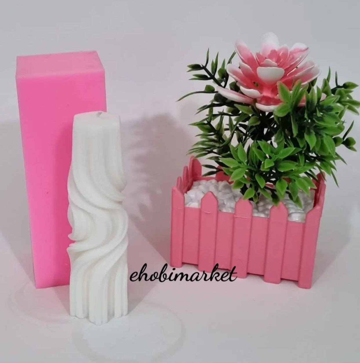 Desneli dikey mum silikon kalıp 