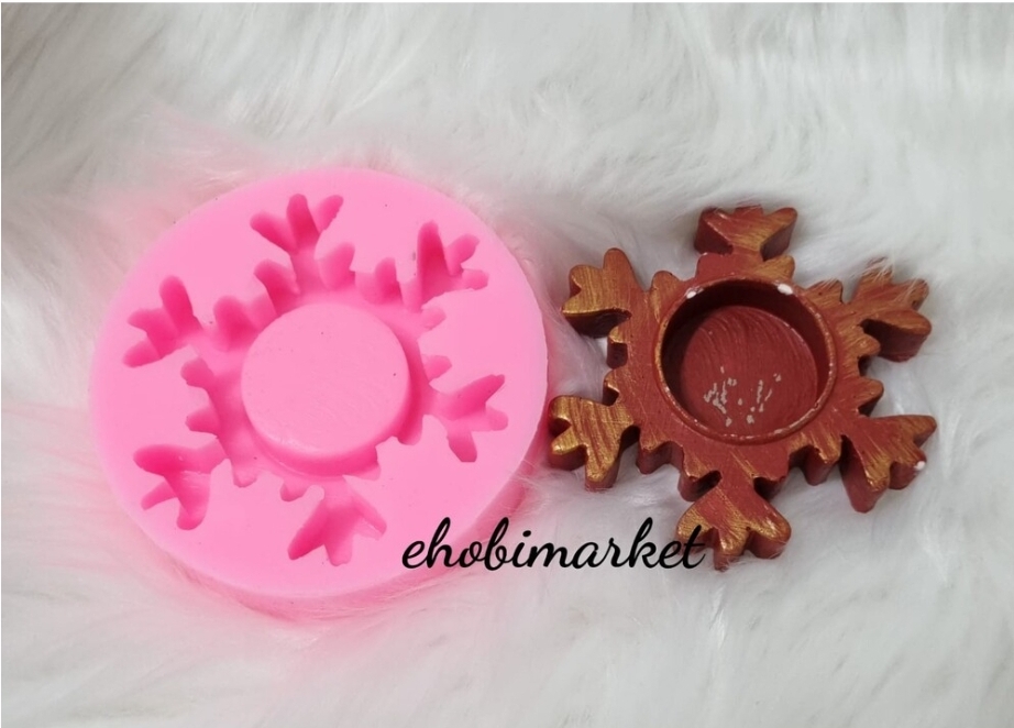 Kar tanesi mumluk  silikon kalip