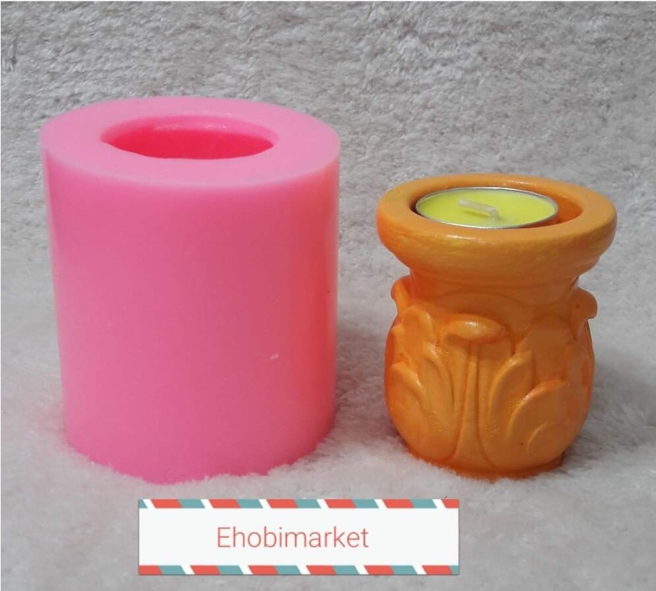 Lale desenli mumluk silikon kalip