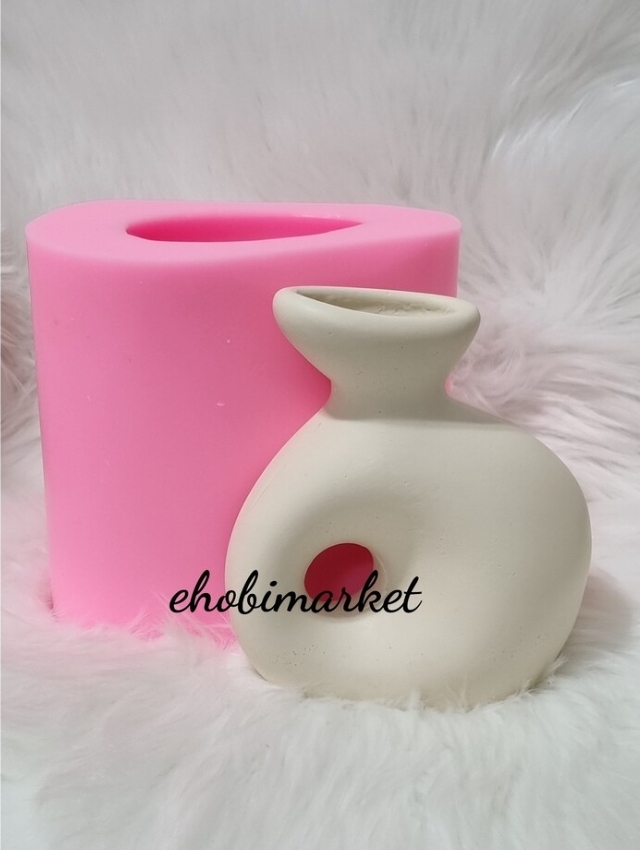 Yuvarlak vazo silikon kalip