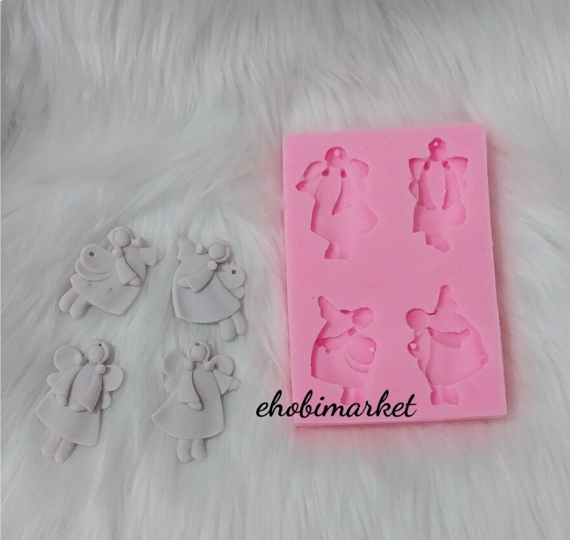 4lü asmali melekler silikon kalip