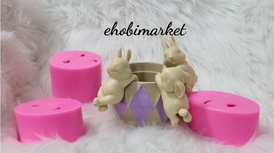 Saksi süsü tavşanlar silikon kalip