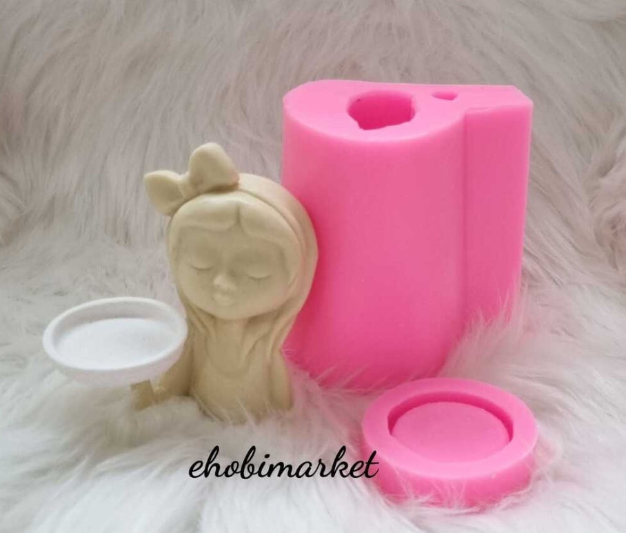 Tepsili sunum kiz silikon kalip