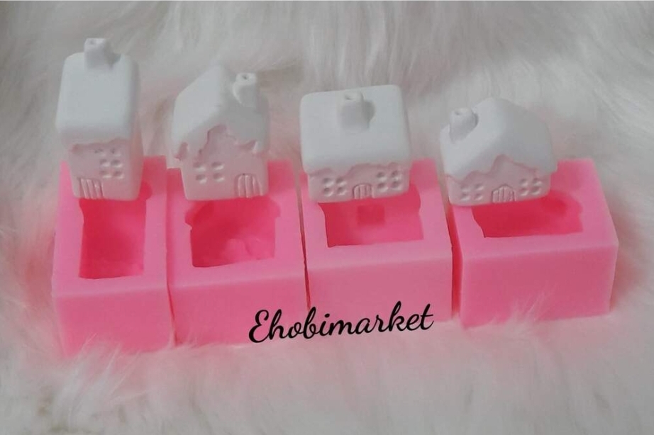 Karlı 4lü evler silikon kalip