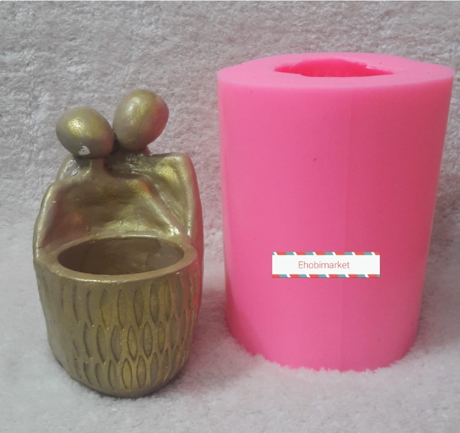 Sevgililer saksi silikon kalip