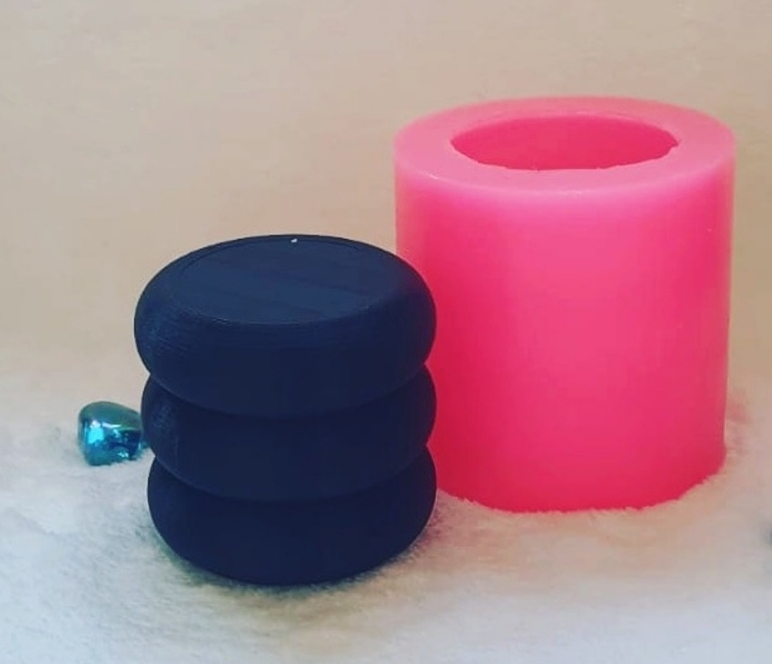 Yuvarlak 3 katli silikon kalip