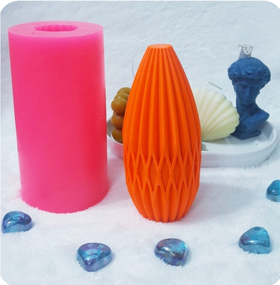 Dikey vazo görünümlü silikon kalip