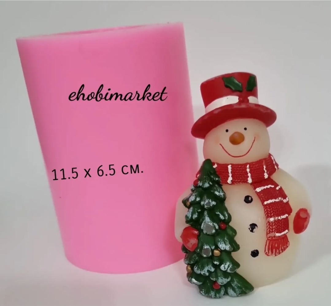 Şapkalı kardan adam silikon kalıp 1