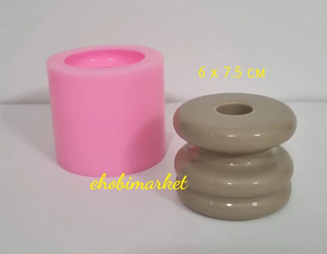 Twist bogumlu şamdan mum silikon kalıp
